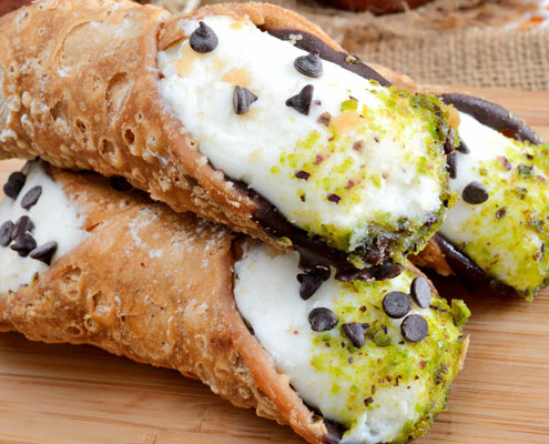 Cannoli with ricotta the most popular dessert in Sicily